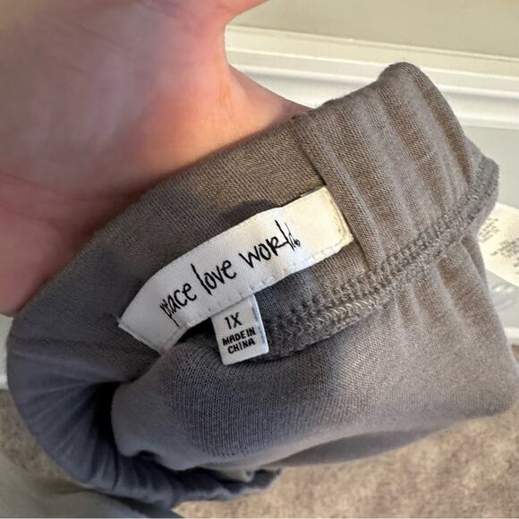 Peace Love World Gray Asymmetrical Maxi Skirt 1X - Picture 12 of 12